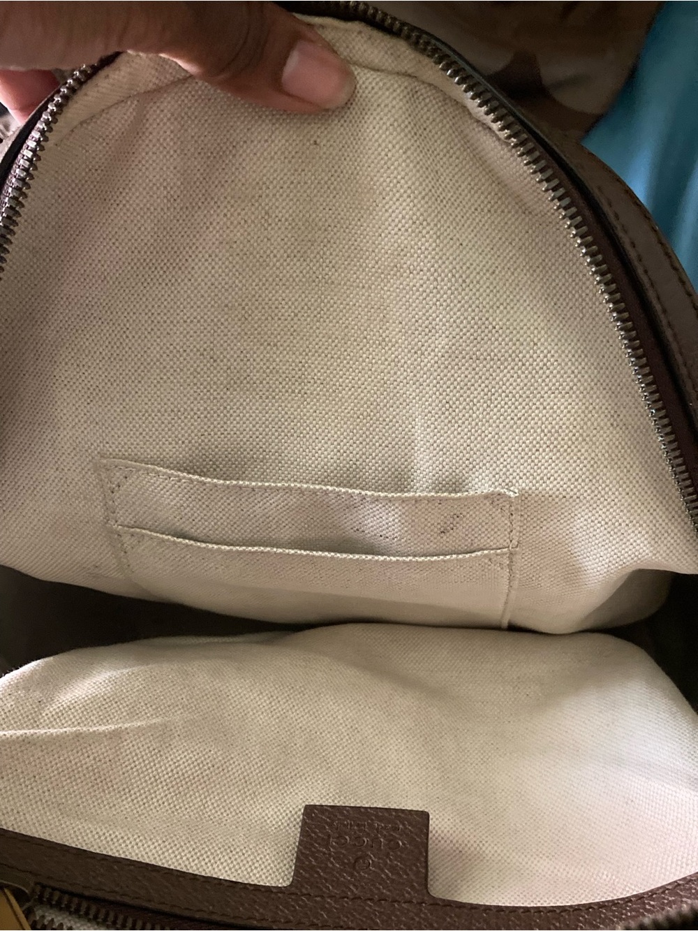 Gucci Beige/Brown GG Canvas Backpack with Green-Red Web and Gold Hardware - Picture 9 of 10